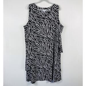 Susan Graver Plus Size 2X Every Day Liquid Knit Sleeveless Tiered Dress